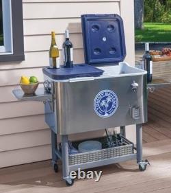 Tommy Bahama 100-quart Stainless Steel Rolling Party Cooler Locking Casters