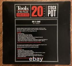 Tools of the Trade Stainless Steel 20-Quart Stock Pot with Glass Lid NIB