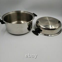 Townecraft 6 Quart Stock Pot Chefs Ware Dome Lid Stainless Steel 3-ply 566T READ