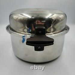 Townecraft 6 Quart Stock Pot Chefs Ware Dome Lid Stainless Steel 3-ply 566T READ