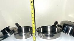 Townecraft Chef's Ware T304 Stainless Steel 2 Quart Sauce Pan Pot USA Lids Dome