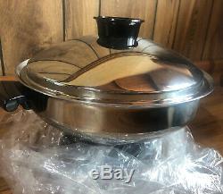 Townecraft Chefs ware 5 Quarts Wok Vintage Surgical stainless Cookware Unused