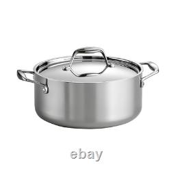 Tramontina 5 Quart Tri Ply Clad Stainless Steel Covered Dutch Oven with Lid