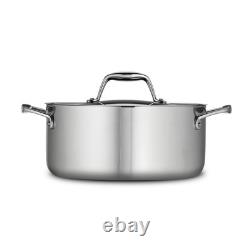 Tramontina 5 Quart Tri Ply Clad Stainless Steel Covered Dutch Oven with Lid