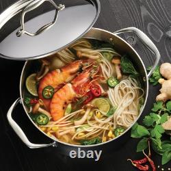 Tramontina 5 Quart Tri Ply Clad Stainless Steel Covered Dutch Oven with Lid