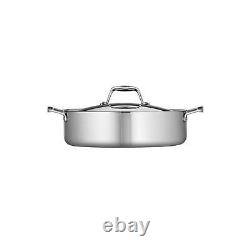 Tramontina Tri-Ply Clad Stainless Steel 6-Quart Braiser Pan with Lid, Inducti