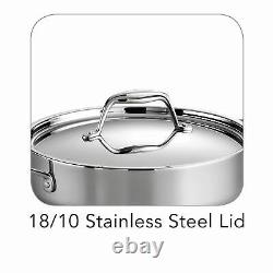 Tramontina Tri-Ply Clad Stainless Steel 6-Quart Braiser Pan with Lid, Inducti