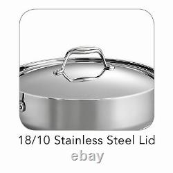 Tramontina Tri-Ply Clad Stainless Steel 6-Quart Saute Pan with Lid, Induction