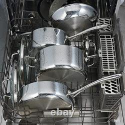 Tri-Ply Clad Stainless Steel 8-Quart with Glass Lid, 8 Quarts Stock Pot