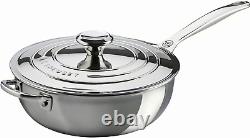 Tri-Ply Stainless Steel 3.5 Quart Saucier Pan