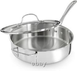 Tri-Ply Stainless Steel 3-Quart Saute Pan with Cover