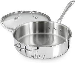 Tri-Ply Stainless Steel 3-Quart Saute Pan with Cover