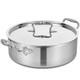 Tri-ply Stainless Steel 7 Quart Rondeau Pot With Lid Braiser Pan, 12 Inch Dee