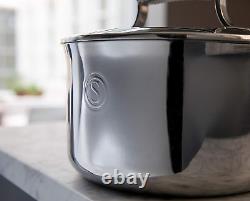 Tri-Ply Stainless Steel 8-Quart Stock Pot with Lid, Induction-Ready, Dishwasher