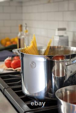 Tri-Ply Stainless Steel 8-Quart Stock Pot with Lid, Induction-Ready, Dishwasher