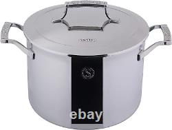 Tri-Ply Stainless Steel 8-Quart Stock Pot with Lid, Induction-Ready, Dishwasher