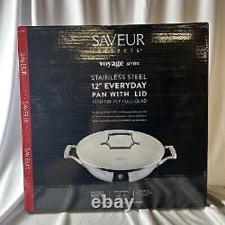 Tri-ply Stainless Steel 3-Quart Sauteuse with Lid, Saveur Selects