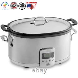 US Stainless Steel Electric Slow Cooker 7 Quart, Aluminum Insert