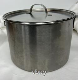 USN Navy Military Carrollton 8 Quart Stock Pot Stainless Steel 9 Handle & Lid