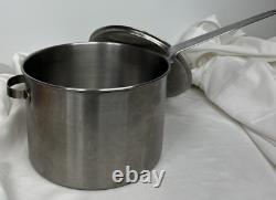 USN Navy Military Carrollton 8 Quart Stock Pot Stainless Steel 9 Handle & Lid