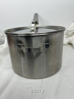 USN Navy Military Carrollton 8 Quart Stock Pot Stainless Steel 9 Handle & Lid