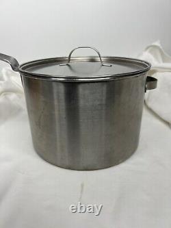 USN Navy Military Carrollton 8 Quart Stock Pot Stainless Steel 9 Handle & Lid