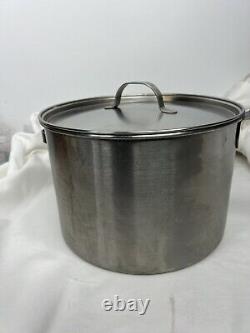 USN Navy Military Carrollton 8 Quart Stock Pot Stainless Steel 9 Handle & Lid