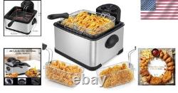 Ultimate 4.5 Quart Stainless Steel Electric Deep Fryer with Adjustable Timer