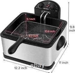 Ultimate 4.5 Quart Stainless Steel Electric Deep Fryer with Adjustable Timer