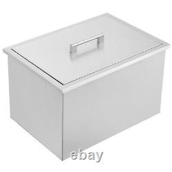 VEVOR 32 Quart Drop in Ice Chest Ice Cooler Ice Bin Stainless Steel 20x14x13