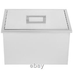 VEVOR 32 Quart Drop in Ice Chest Ice Cooler Ice Bin Stainless Steel 20x14x13