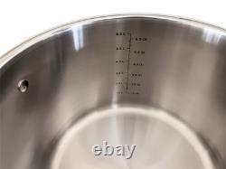 VIKING 8 Qt quart 3-Ply Stainless Steel Casserole Stock Soup Pot Pan Glass Lid