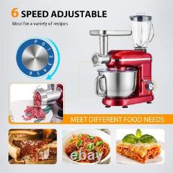 VIVOHOME 3 in 1 Multifunctional Stand Mixer with 6 Quart Stainless Steel Red