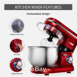 VIVOHOME 650W Stand Mixer Food Processor 6-Quart Stainless Steel Bowl Kitchen