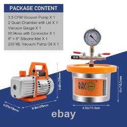 Vacuum Chamber 2 Quart Stainless Steel Degassing with Pump BACOENG P0296 Resin