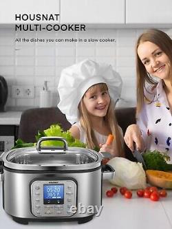 Versatile 10-in-1 Programmable Slow Cooker 6 Quart Stainless Steel A