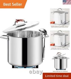 Versatile 20 Quart Stainless Steel Stock Pot Oven & Stovetop Safe