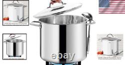 Versatile 20 Quart Stainless Steel Stock Pot Oven & Stovetop Safe