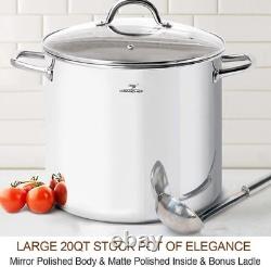 Versatile 20 Quart Stainless Steel Stock Pot Oven & Stovetop Safe