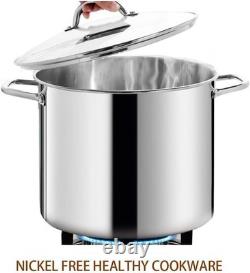 Versatile 20 Quart Stainless Steel Stock Pot Oven & Stovetop Safe