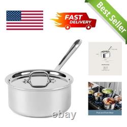 Versatile 3-Quart Stainless Steel Sauce Pan with Lid Professional Quality