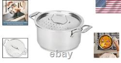 Versatile 6-Quart Stainless Steel Multipot with Straining Lid Oven Safe 600F