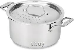 Versatile 6-Quart Stainless Steel Multipot with Straining Lid Oven Safe 600F