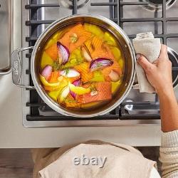 Versatile 6-Quart Stainless Steel Multipot with Straining Lid Oven Safe 600F