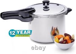Versatile 6-Quart Stainless Steel Pressure Cooker Dishwasher Safe & Efficient