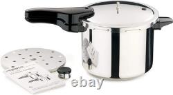 Versatile 6-Quart Stainless Steel Pressure Cooker Induction & Gas Compatible