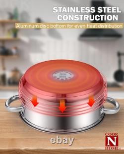 Versatile 8 Quart Stainless Steel Multipot Pasta Cooker & Steamer 4-Piece Set