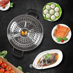 Versatile 8 Quart Stainless Steel Steamer with Glass Lid Triply Bottom Design