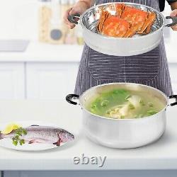 Versatile 8 Quart Stainless Steel Steamer with Glass Lid Triply Bottom Design