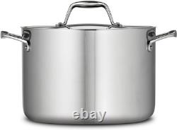 Versatile 8-Quart Stainless Steel Stock Pot with Riveted Handles & Lid